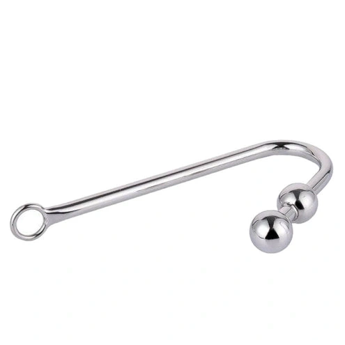 Pleasurable Two Hook 4417 Stainless Anal Balls Steel 0815